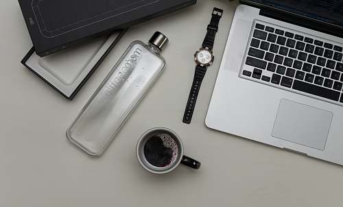 computer hardware coffee in black and white ceramic mug computer keyboard